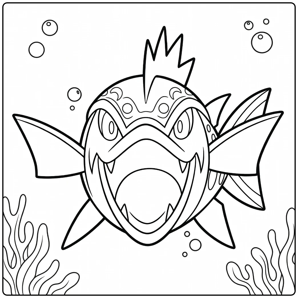 Fun Basculin Blue Striped Form Water Pokemon coloring page