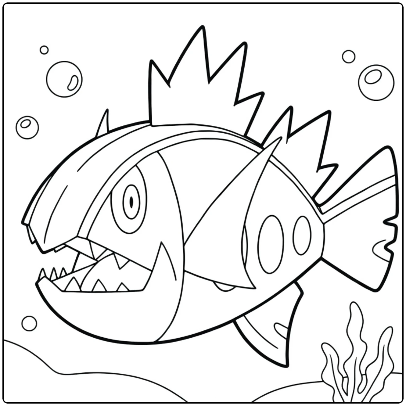 Fun Basculin White Striped Form Water Pokemon coloring page