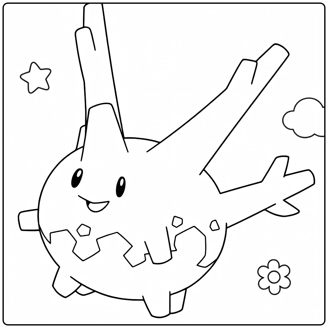 Fun Corsola Water Pokemon for Kids coloring page