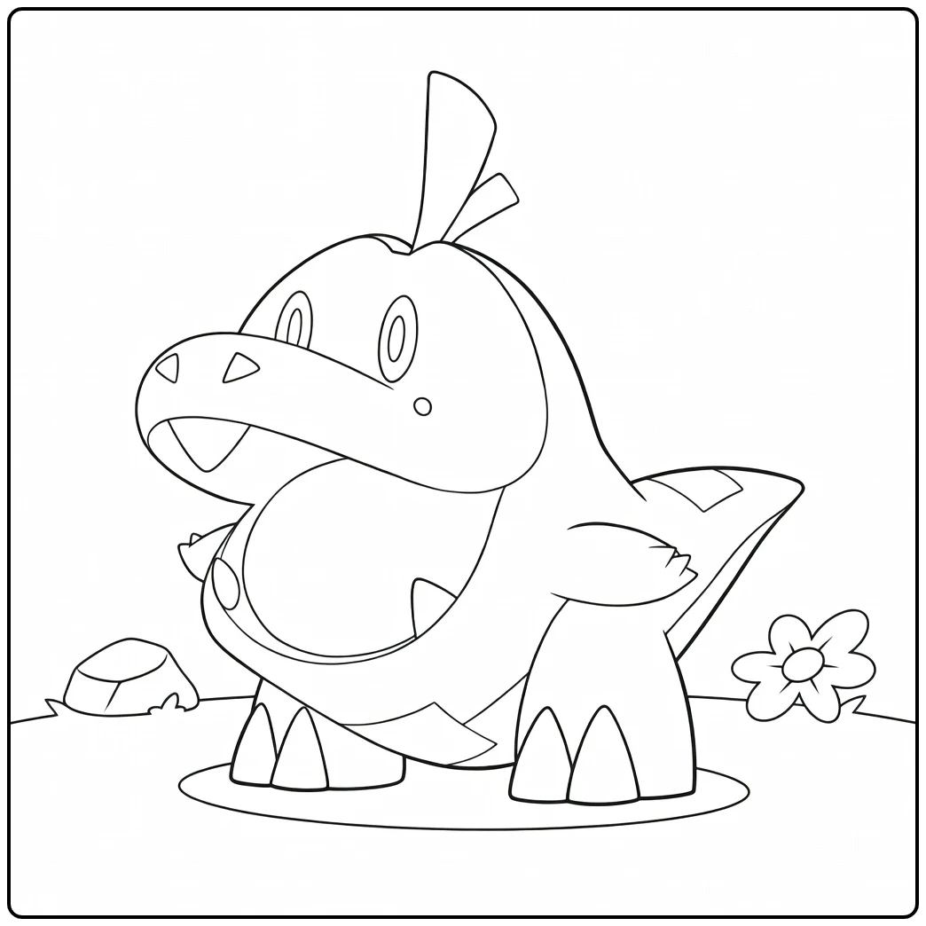Fun Fuecoco Pokemon Fire for Children coloring page