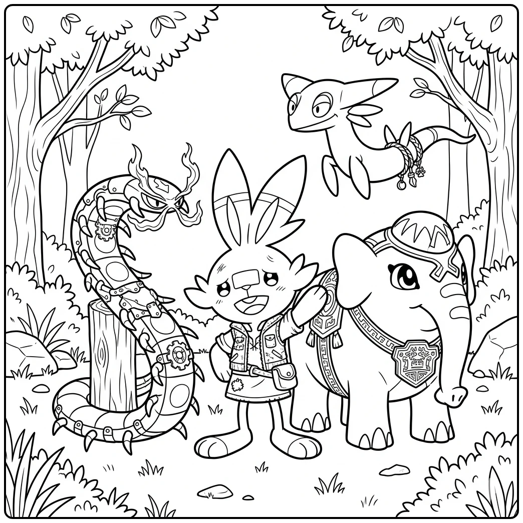 Eighth generation Pokemon coloring page