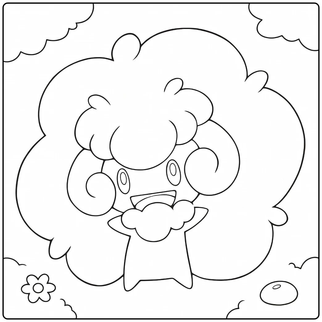 Pokemon Whimsicott coloring page