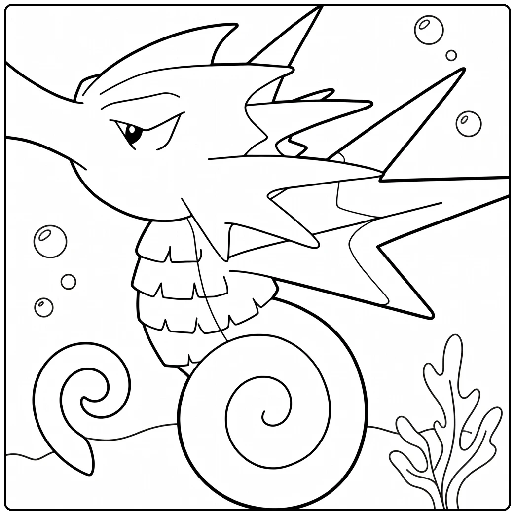 Fun Seadra Water Pokemon for Kids coloring page