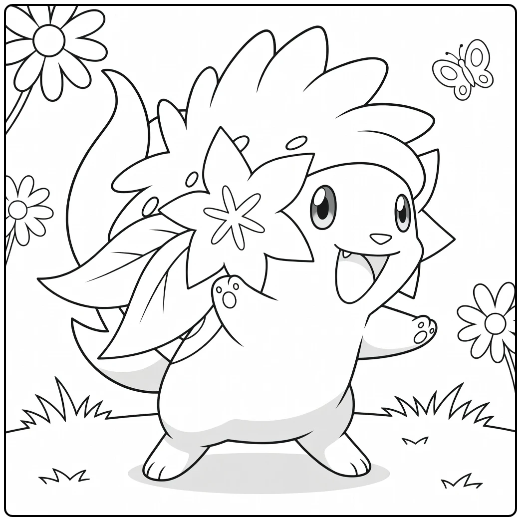 Fun Shaymin Land Forme Pokemon coloring page