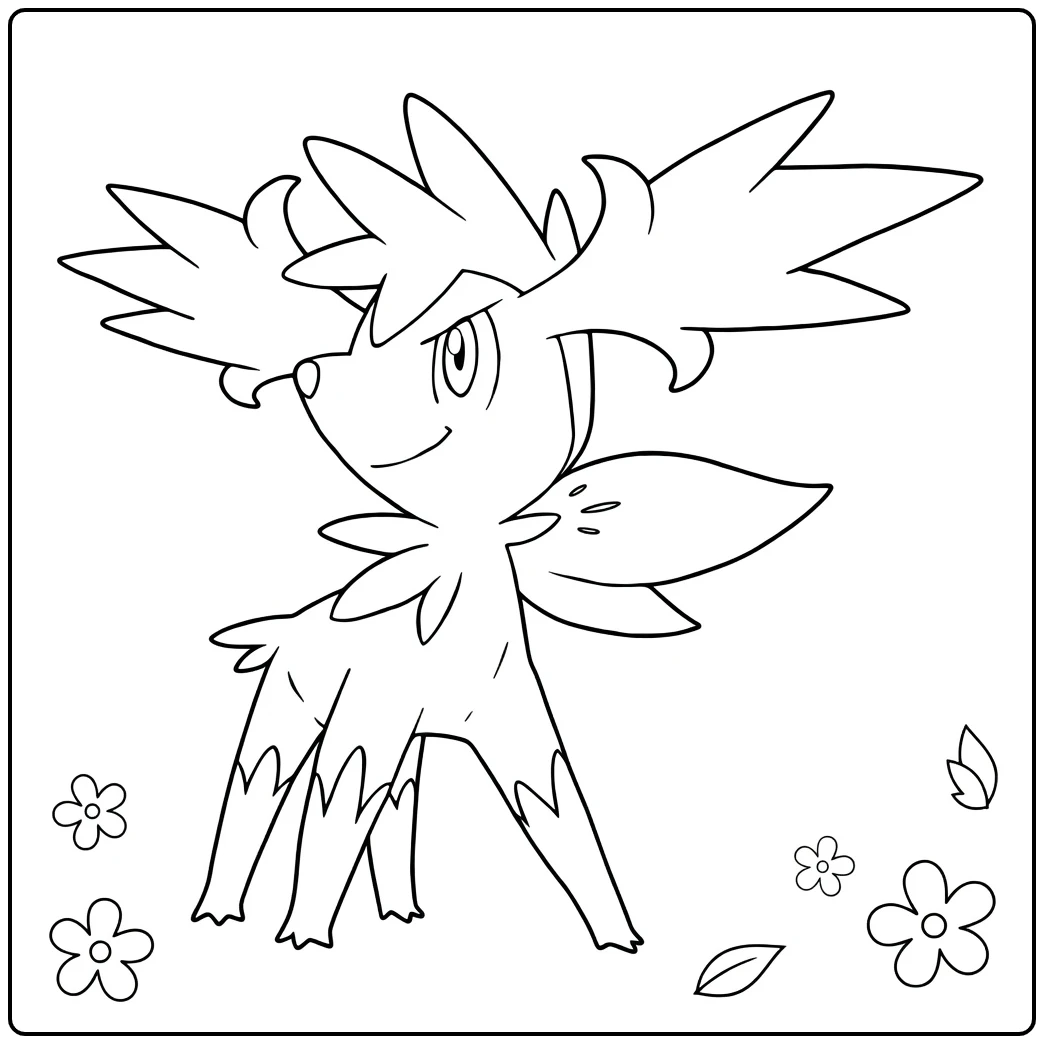 Fun Shaymin Sky Forme Pokemon coloring page