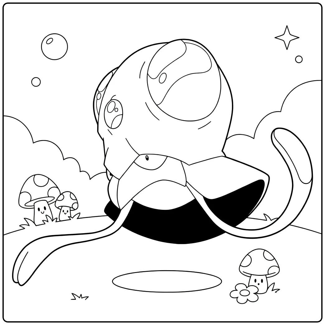 Fun Tentacool Water Pokemon coloring page