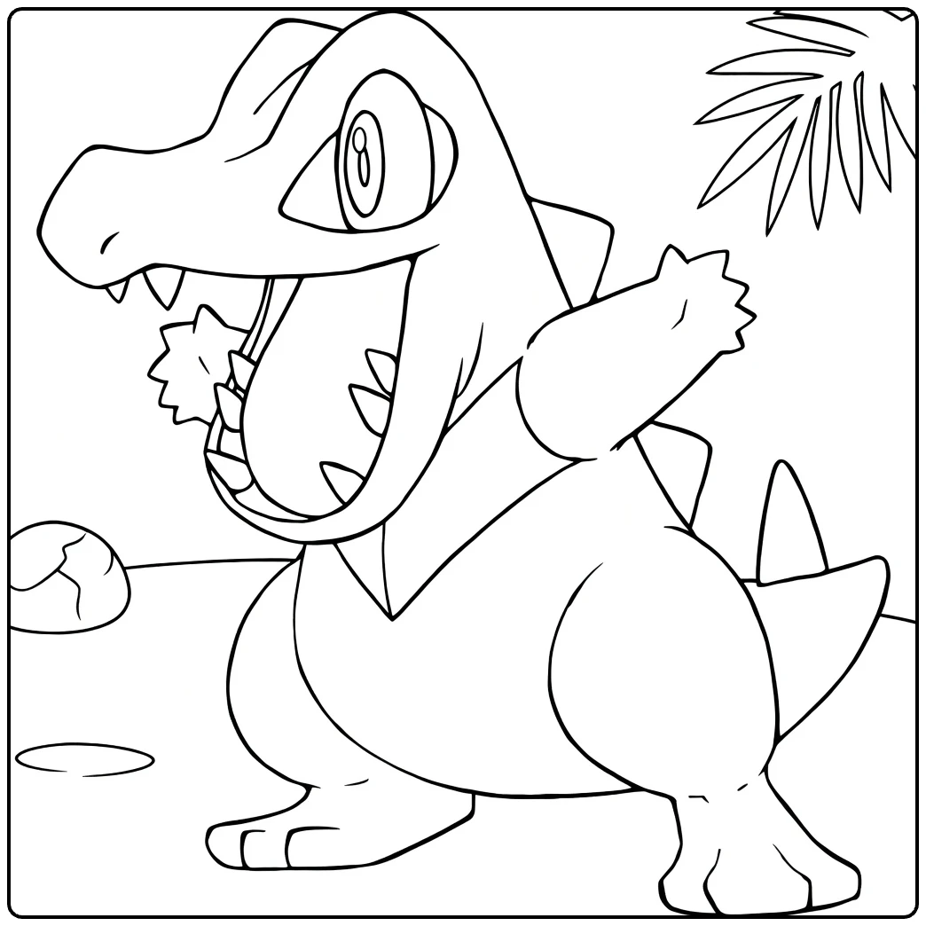 Fun Totodile Water Pokemon for Kids coloring page
