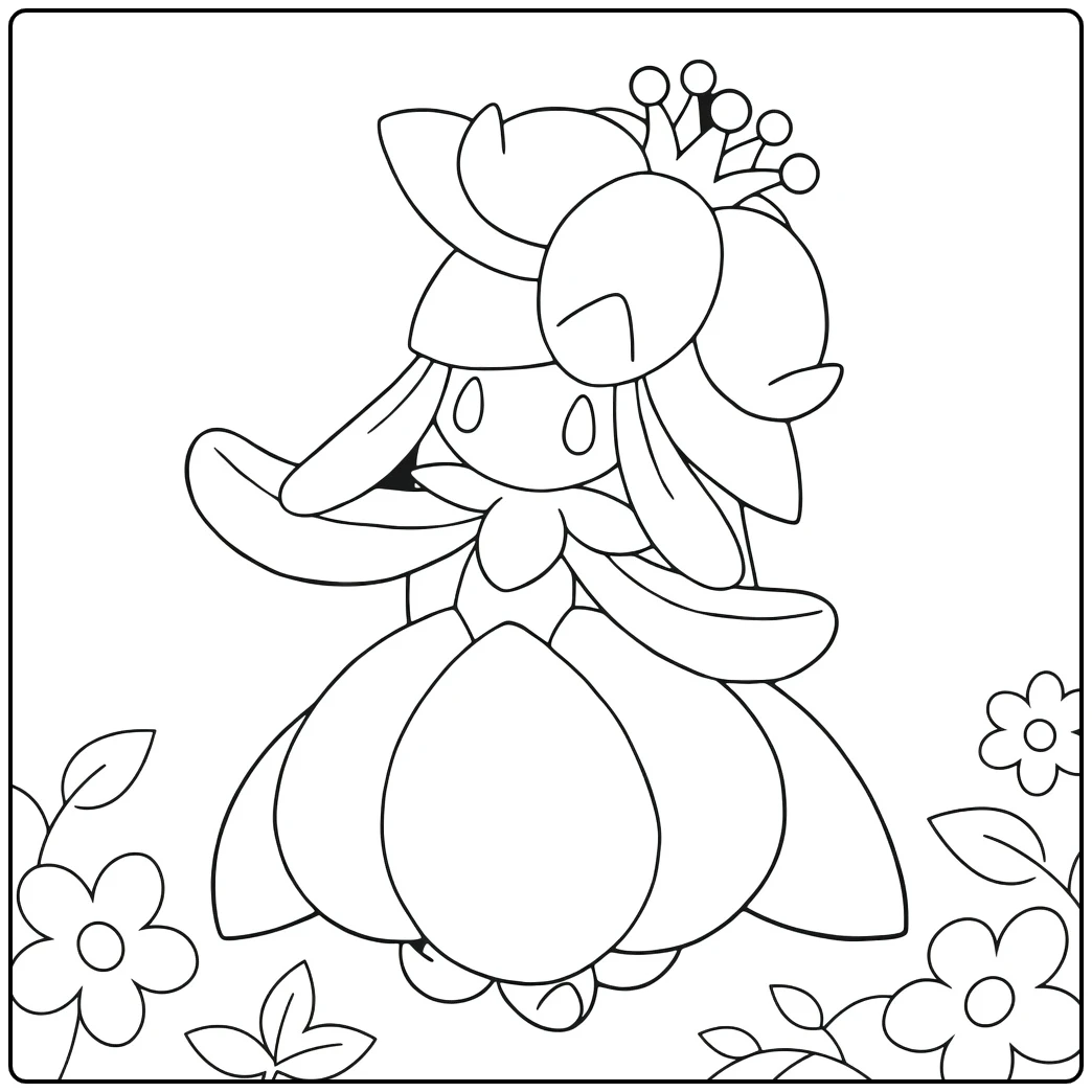 Lilligant Beautiful Flower Princess coloring page