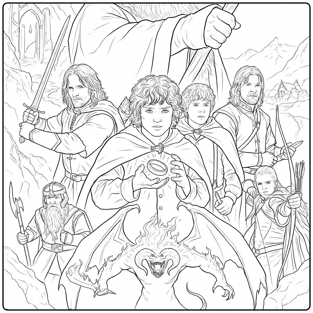 Lord of the Rings Fantasy Battle coloring page