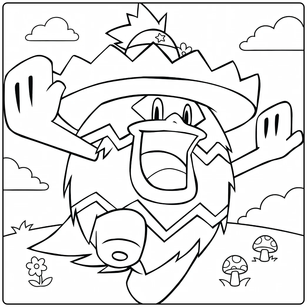 Ludicolo Cheerful Dancing with Hat coloring page