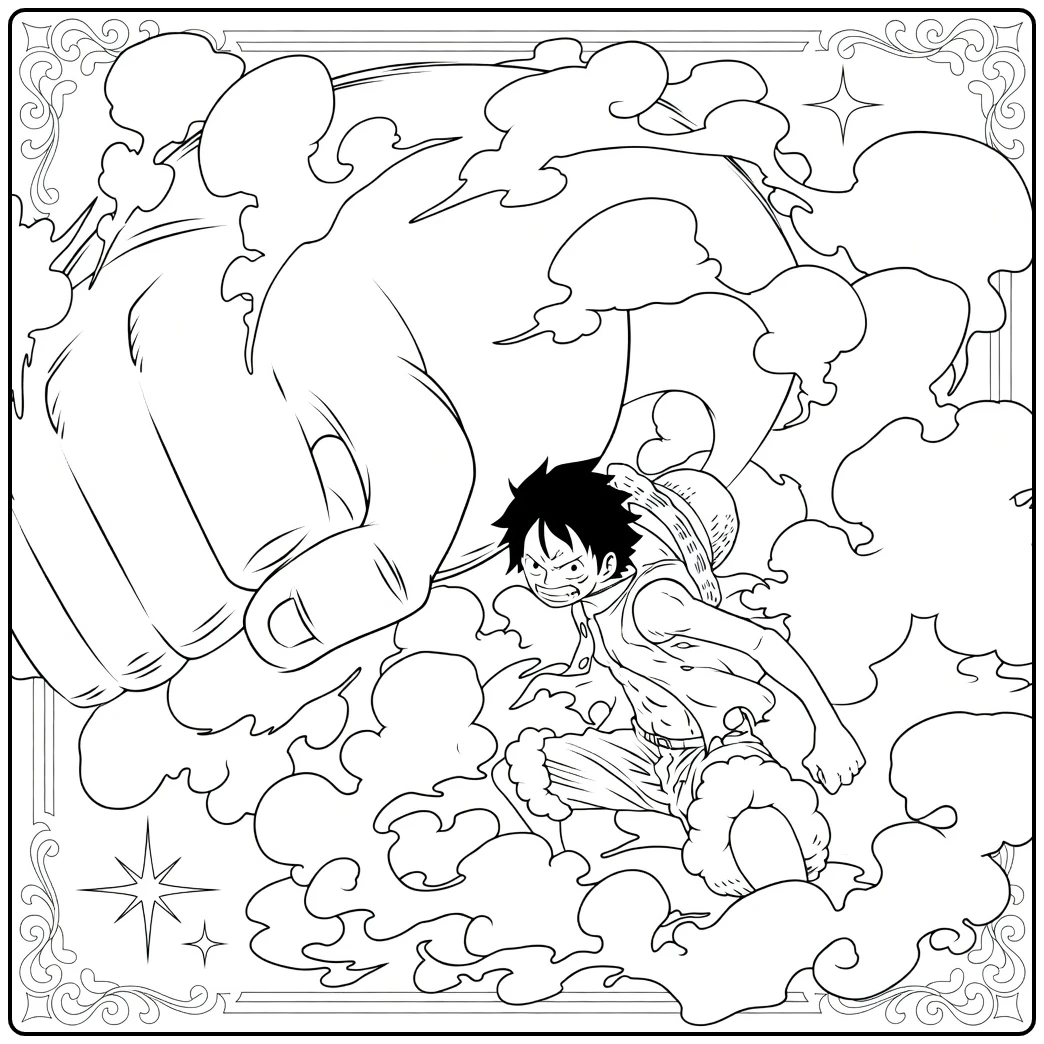 Gear 3 Giant Luffy coloring page