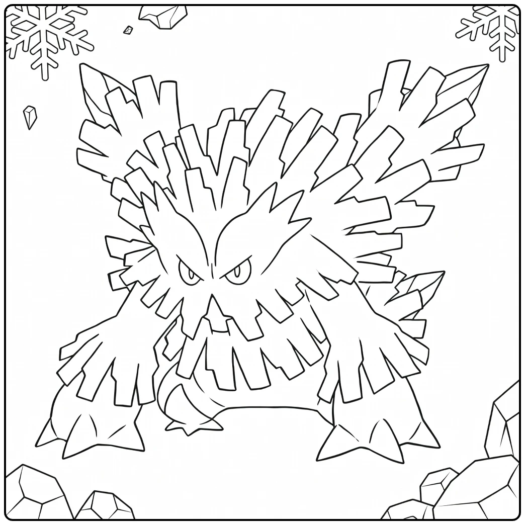 Mega Abomasnow Icy Pokemon coloring page