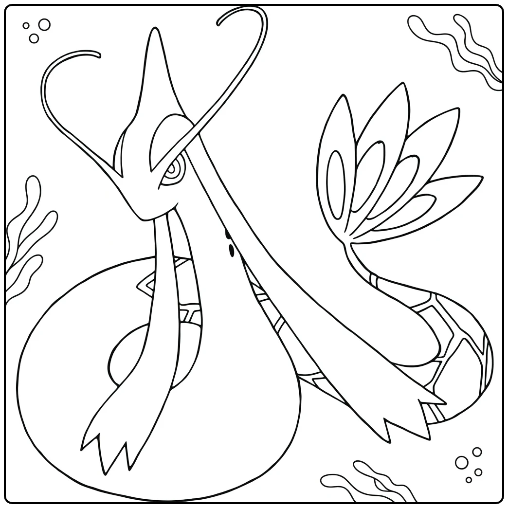 Milotic Water Pokemon for Children coloring page