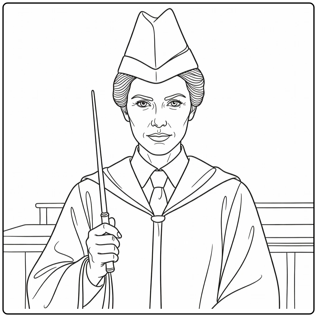 Minerva McGonagall Professor with Pointed Hat coloring page