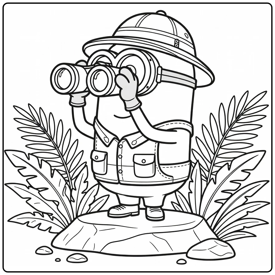 Minion Easy as Friendly Explorer coloring page