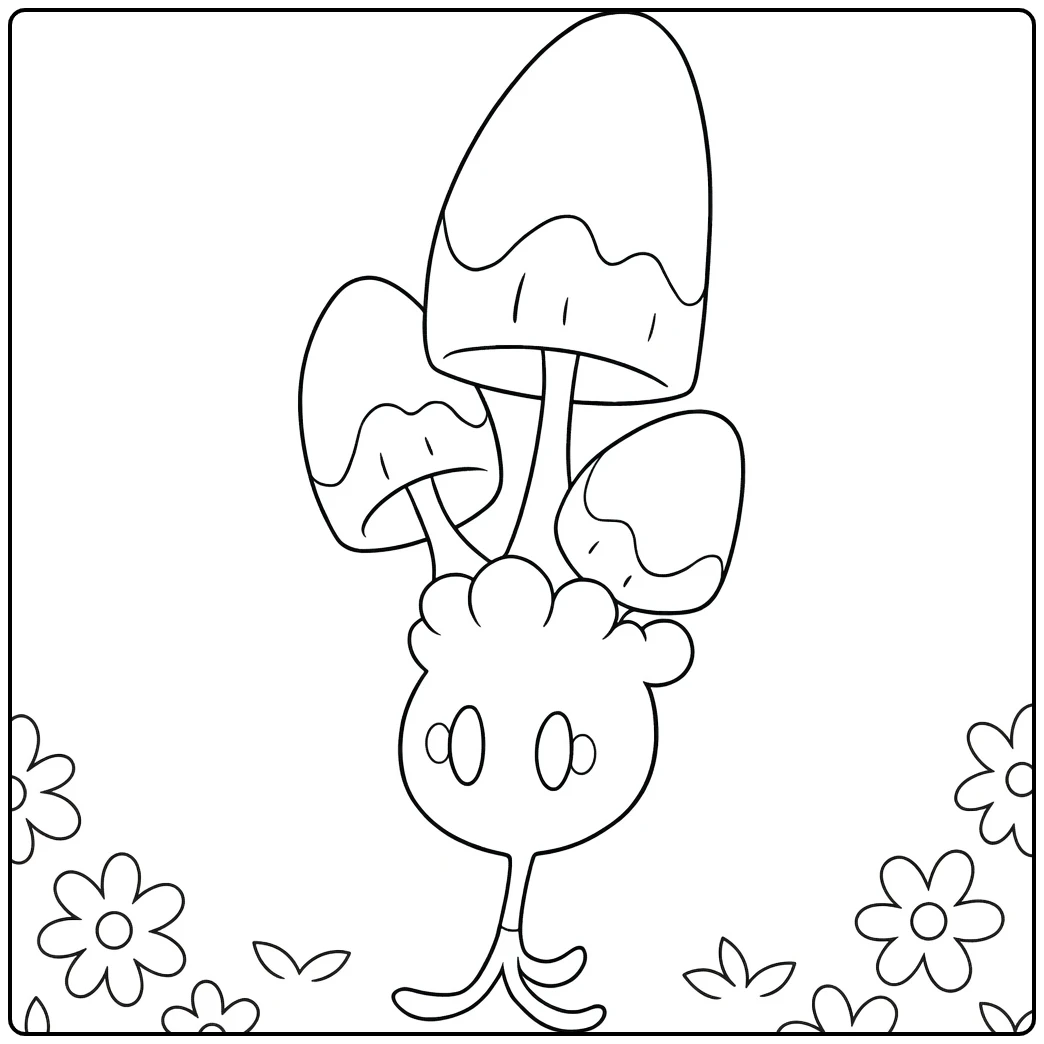 Morelull with Flowers coloring page