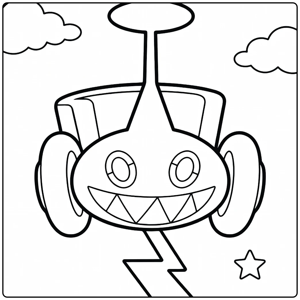 Mow Rotom Happy Lawn Mower Pokemon coloring page