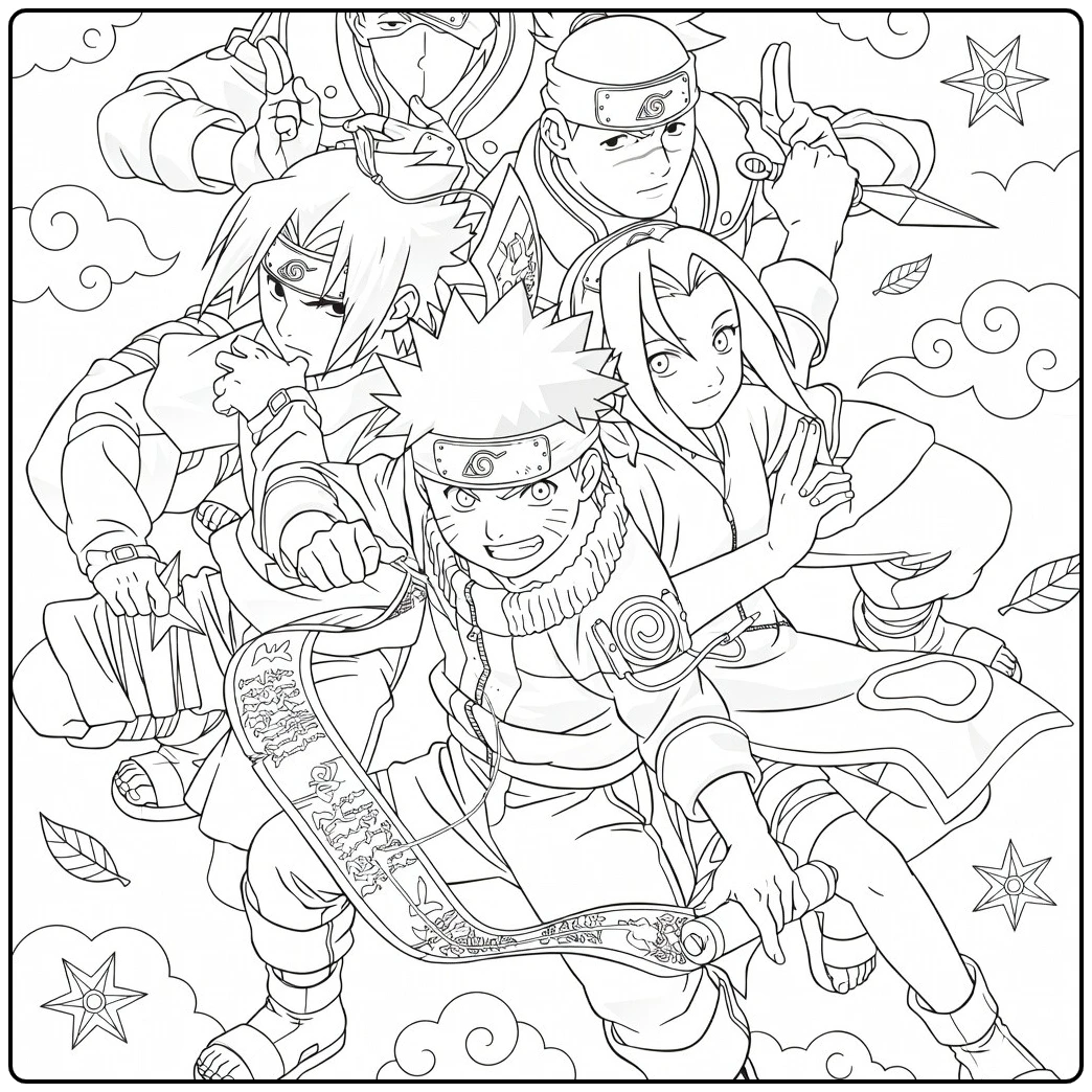 Naruto Line Art for Fans and Kids coloring page