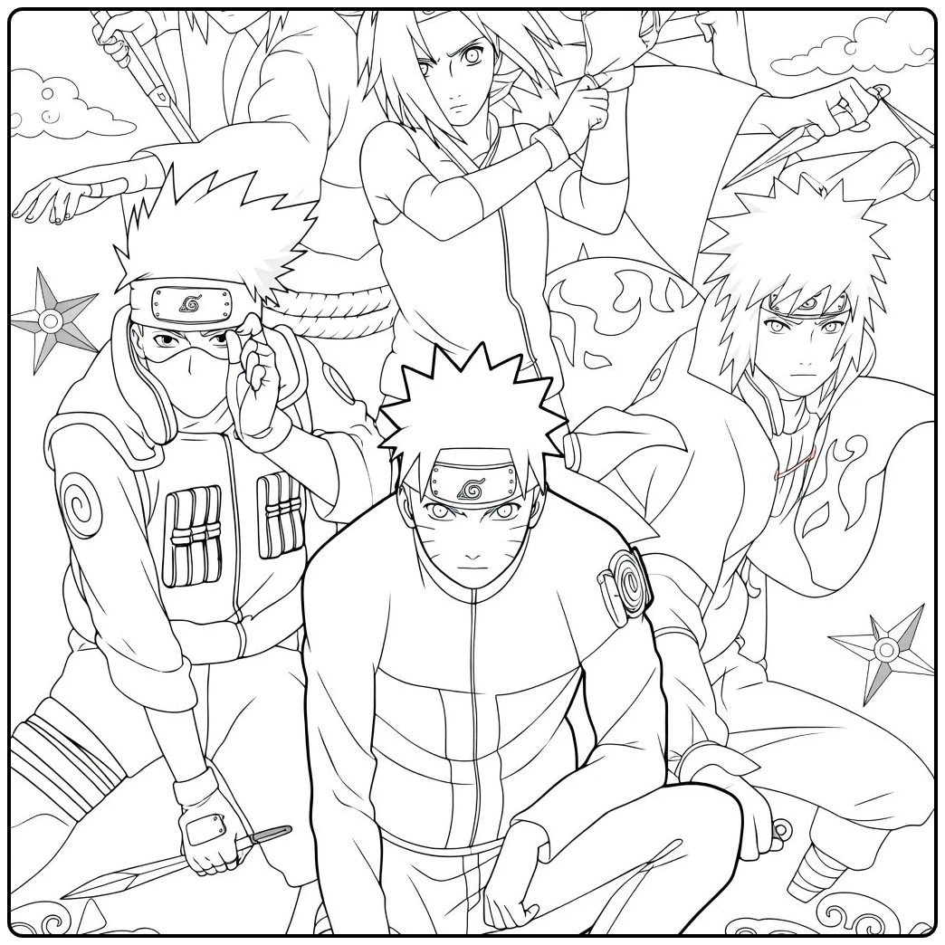 Naruto Tough Ninja Action coloring page
