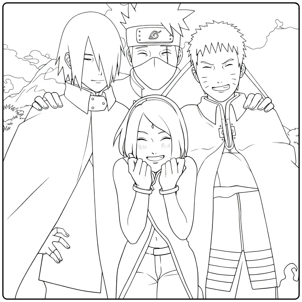 Naruto for Fans Epic Pose coloring page