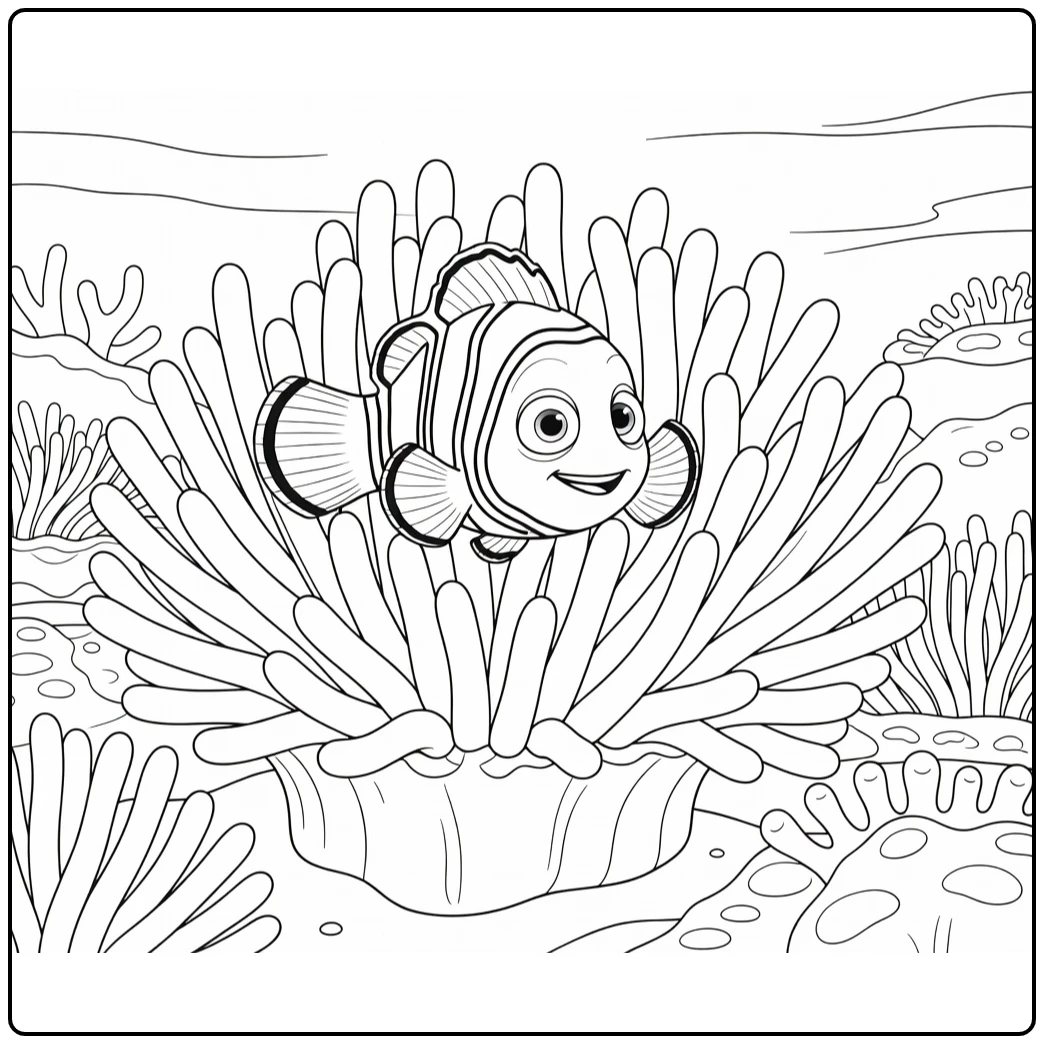 Nemo from Anemone Coral Reef coloring page