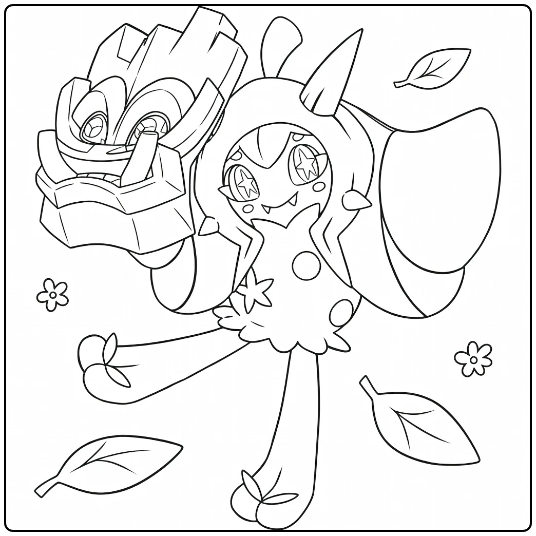 Ogerpon Cornerstone Mask for Kids coloring page