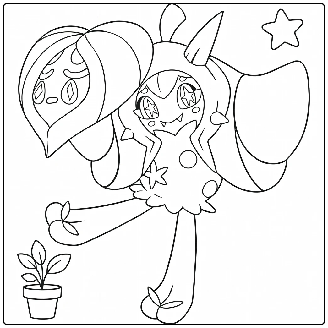 Ogerpon Wellspring Mask coloring page