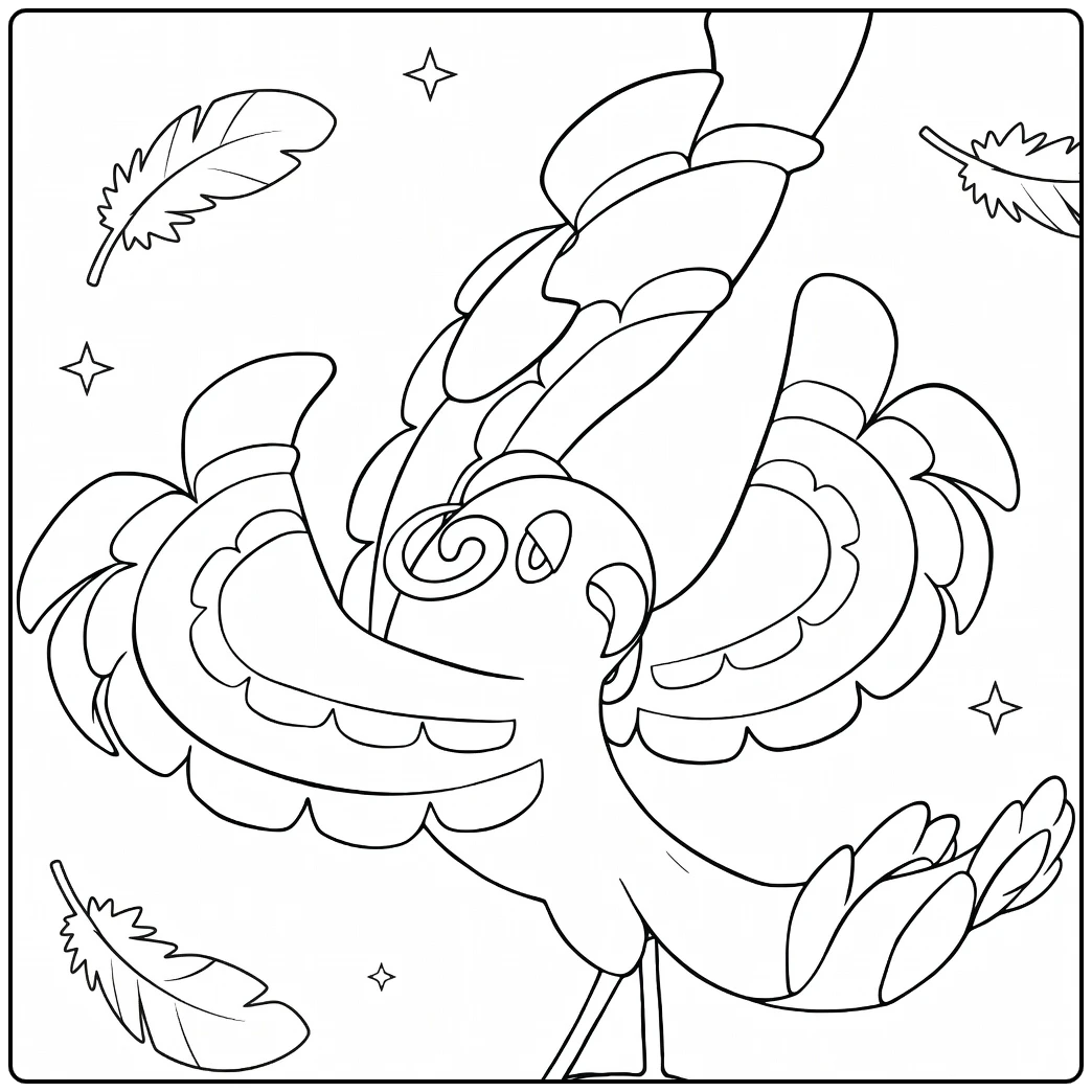 Oricorio Baile Style Pokemon Fire in Dance Pose coloring page