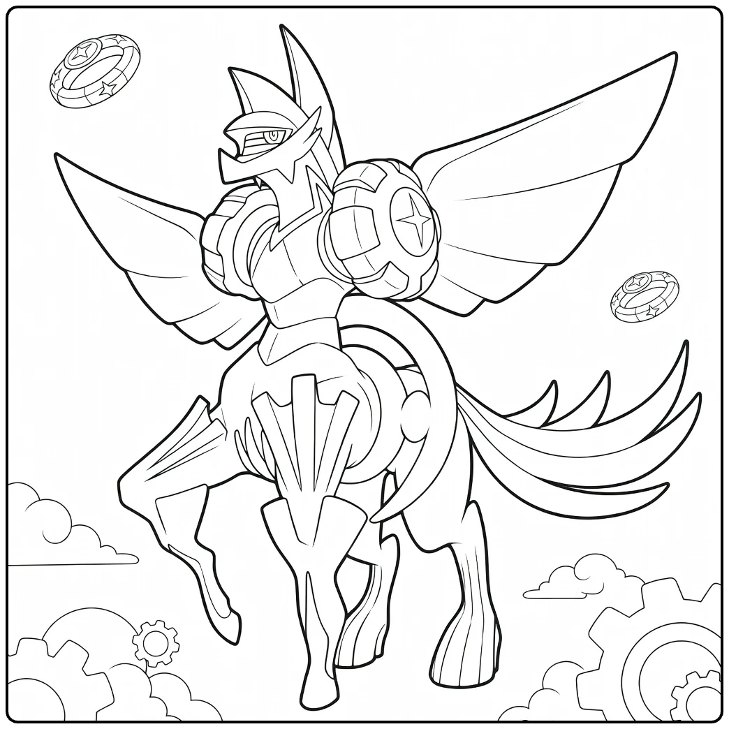 Palkia Origin Forme Water Pokemon coloring page