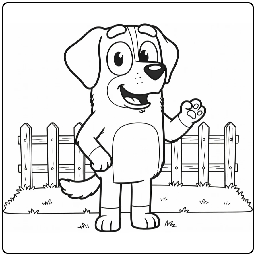Bluey Friendly Dog Pat coloring page