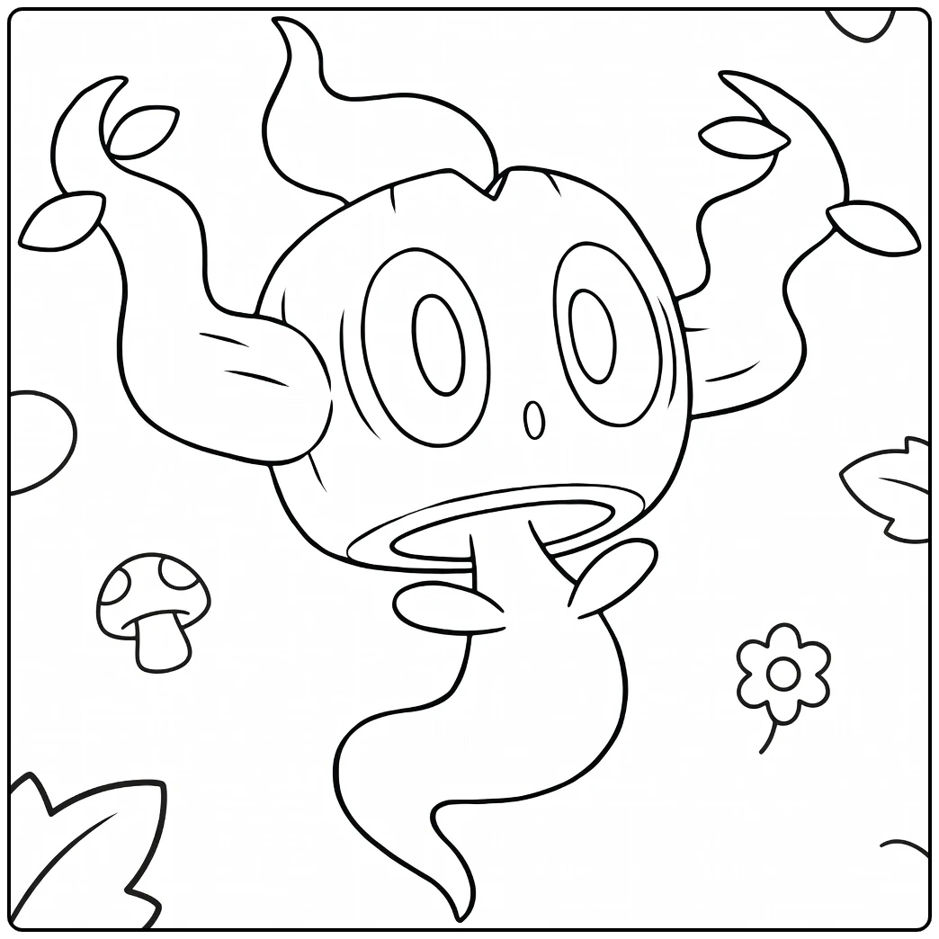 Phantump for Kids Cute Pokemon coloring page