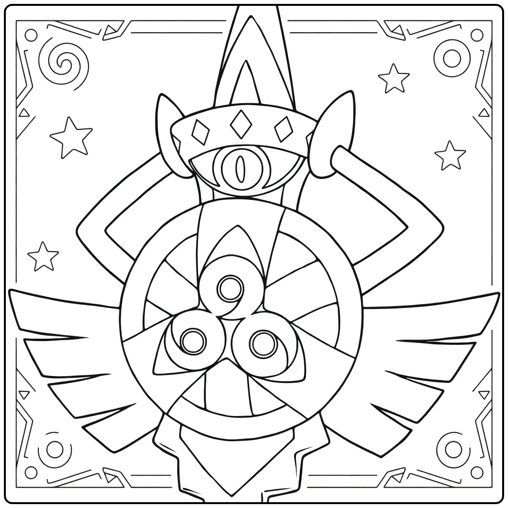 Pokemon Aegislash in Shield Form for Fans coloring page