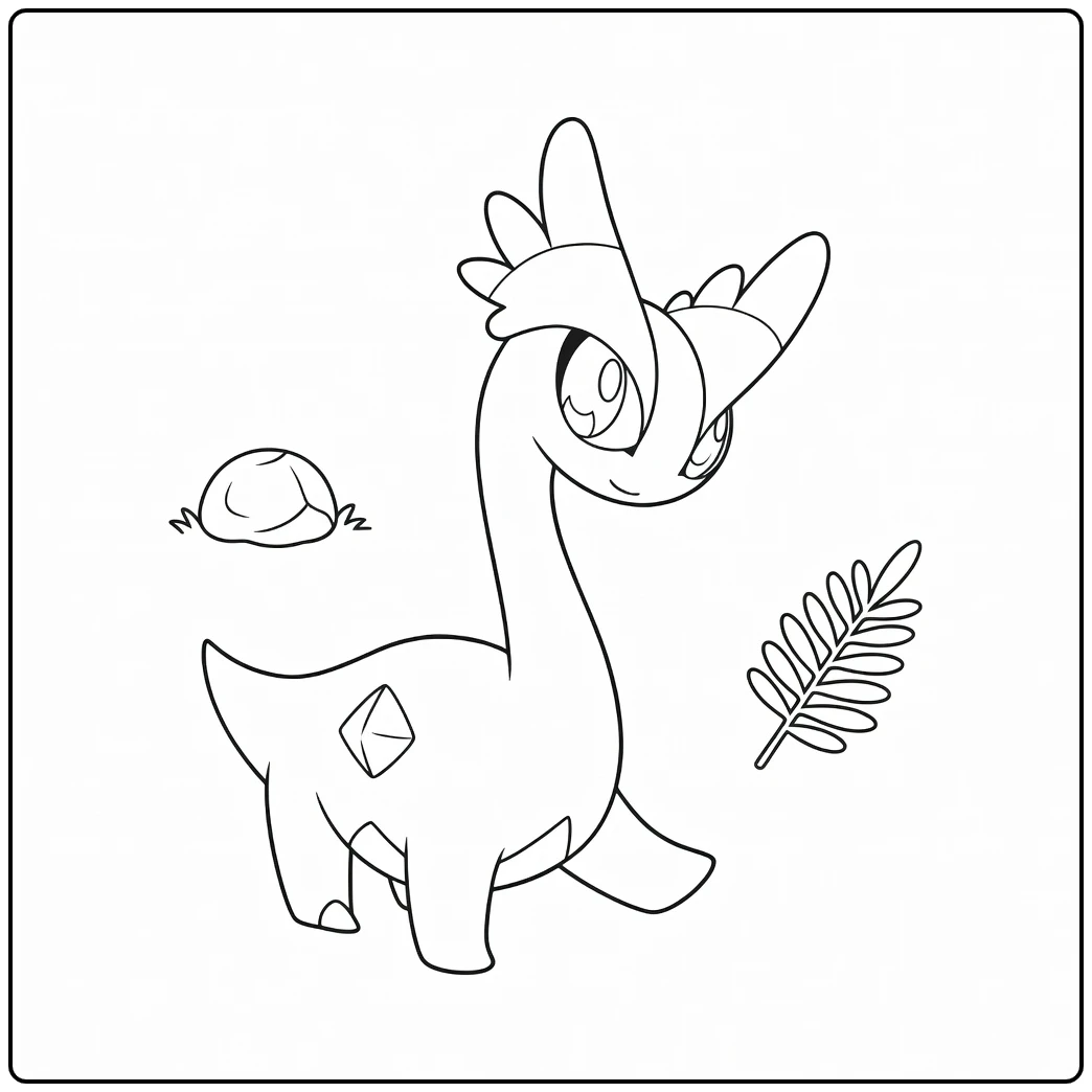 Pokemon Amaura Dinosaur coloring page