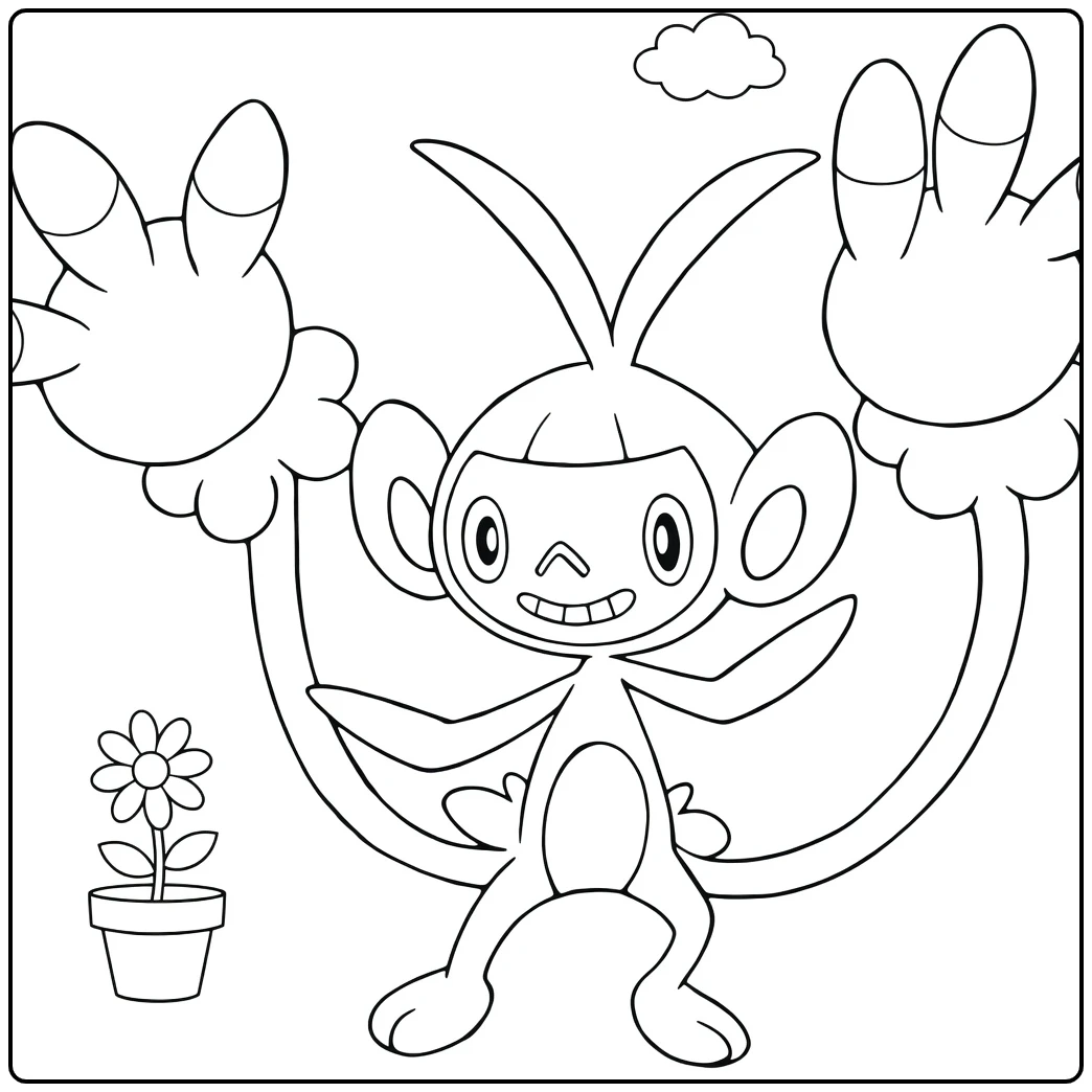 Pokemon Ambipom coloring page
