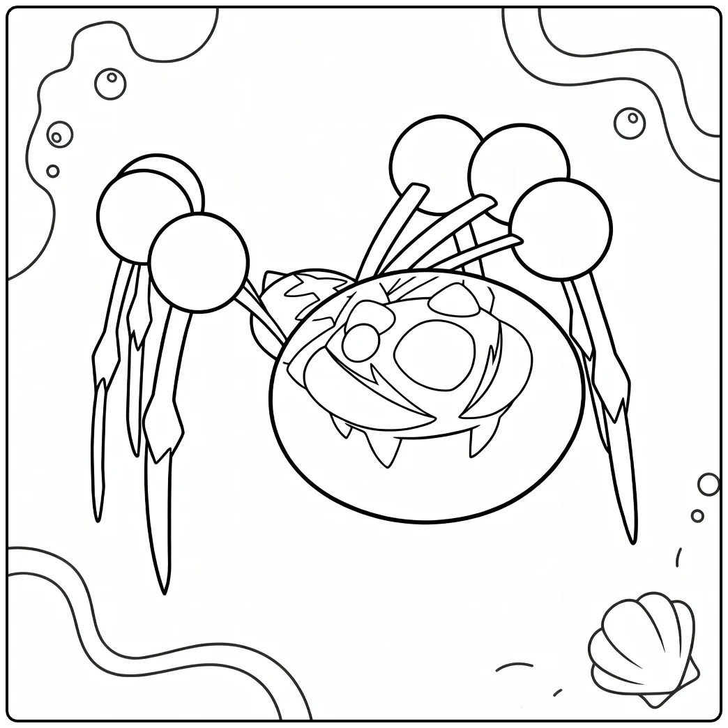 Pokemon Araquanid for Kids Underwater coloring page