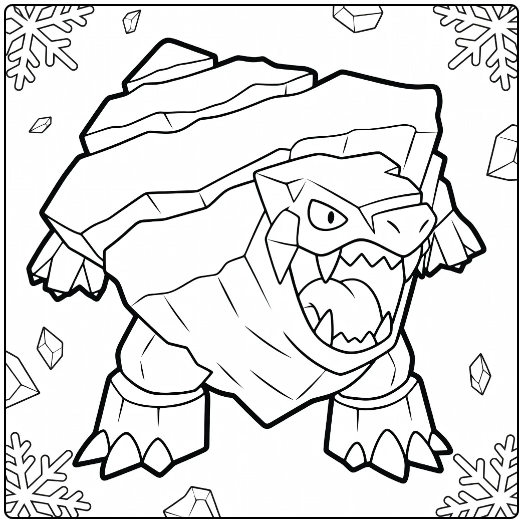 Pokemon Avalugg Fierce Ice Crystal Giant coloring page