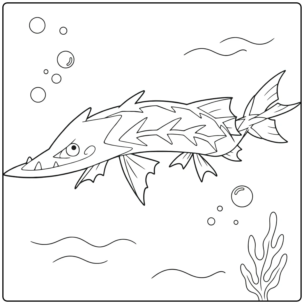 Pokemon Barraskewda Underwater Adventure coloring page