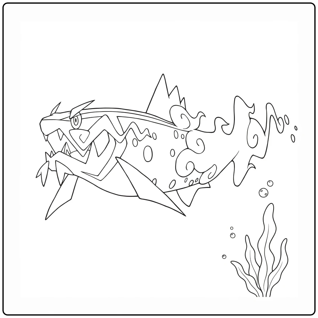 Pokemon Basculegion Underwater Action coloring page