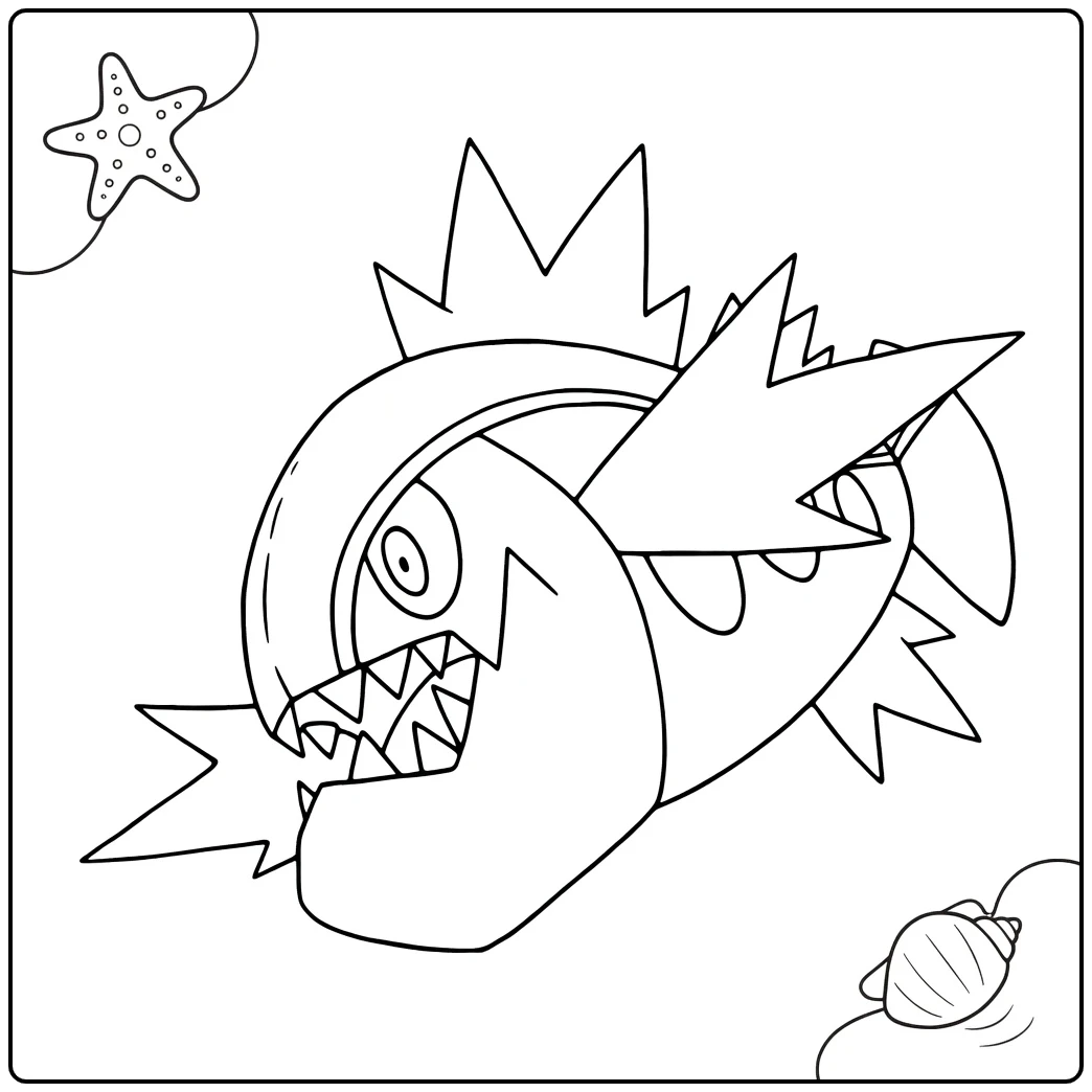 Pokemon Basculin coloring page