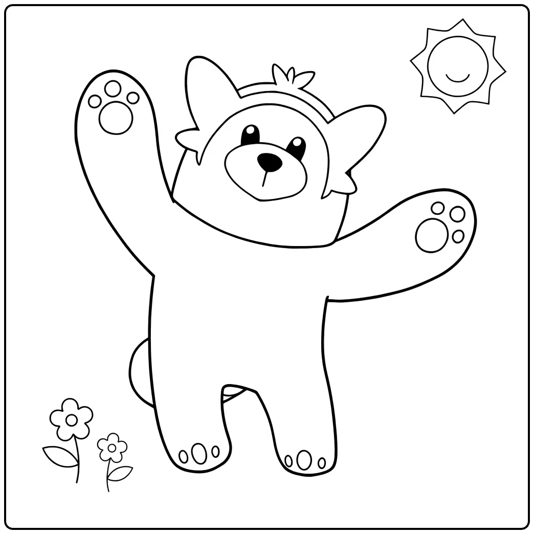Pokemon Bewear Cheerful Bear with Legs Raised coloring page