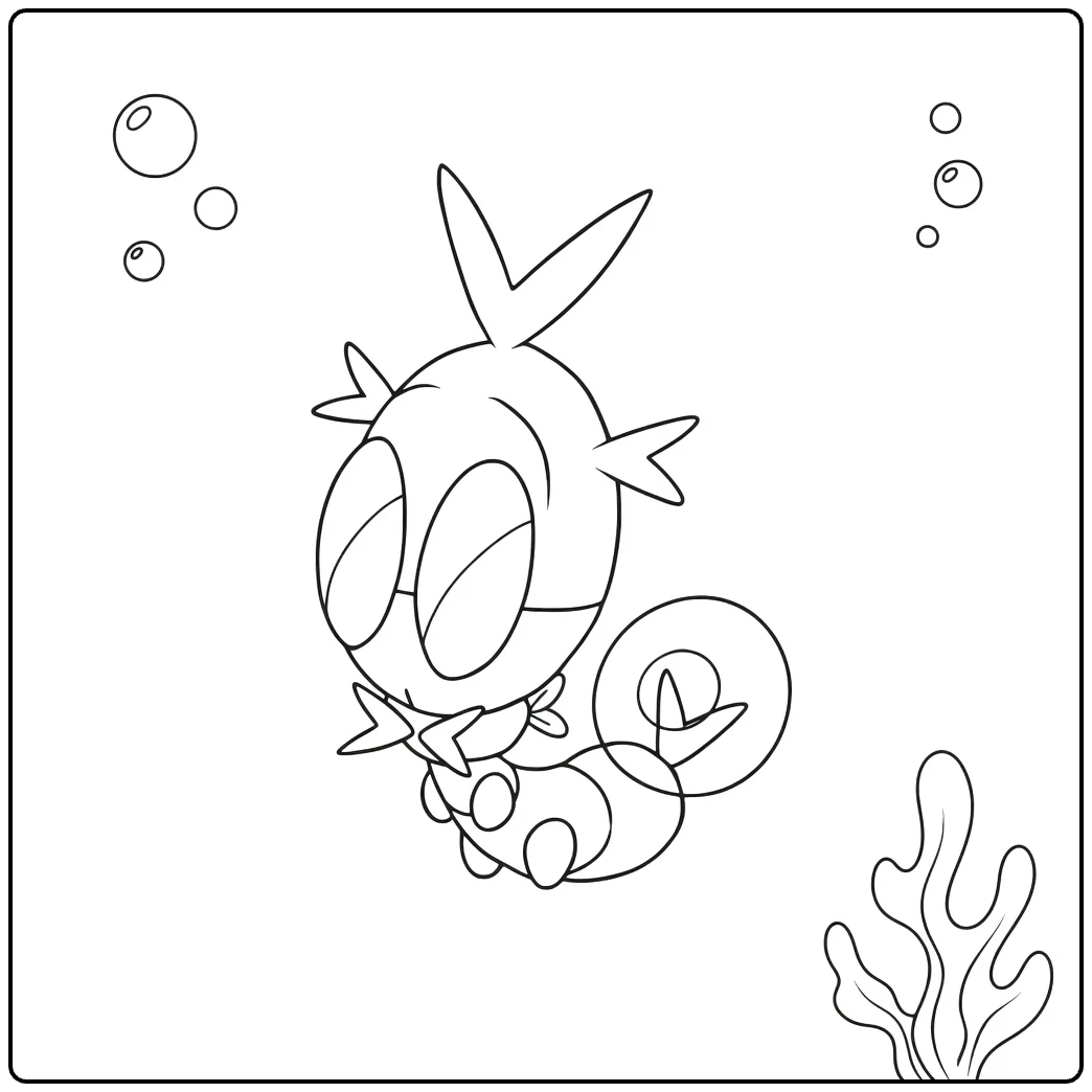 Pokemon Blipbug Cute Underwater coloring page
