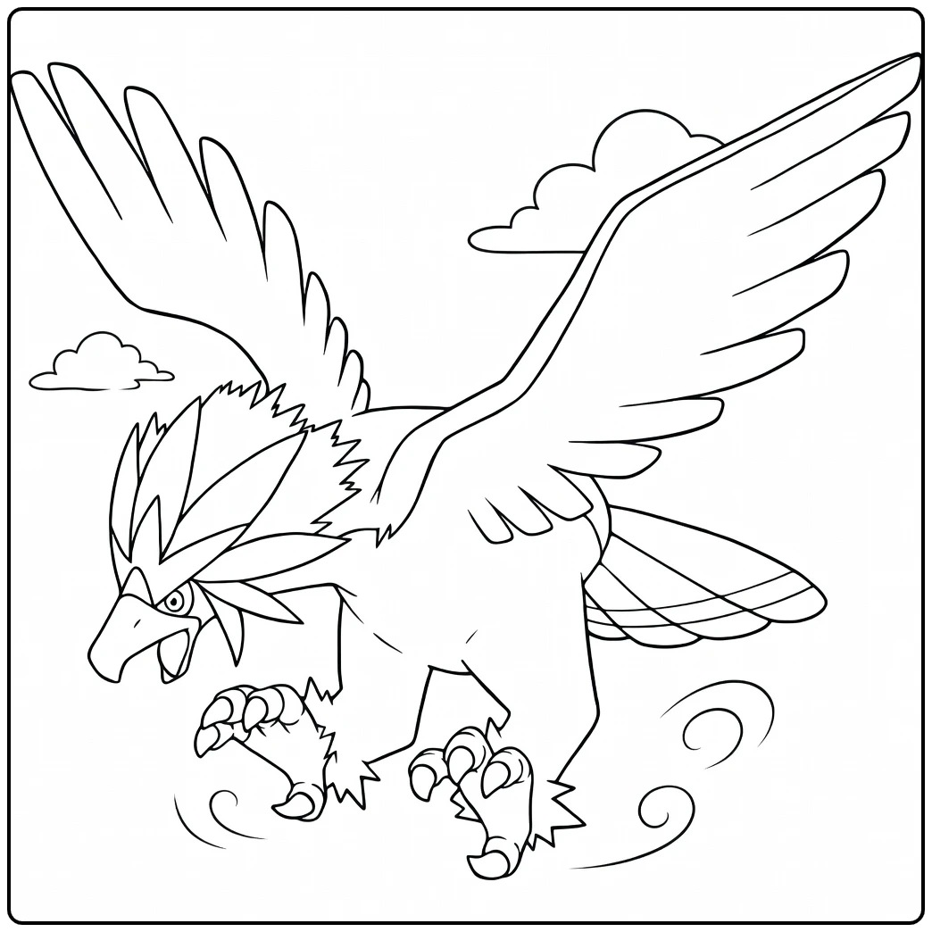 Pokemon Braviary coloring page