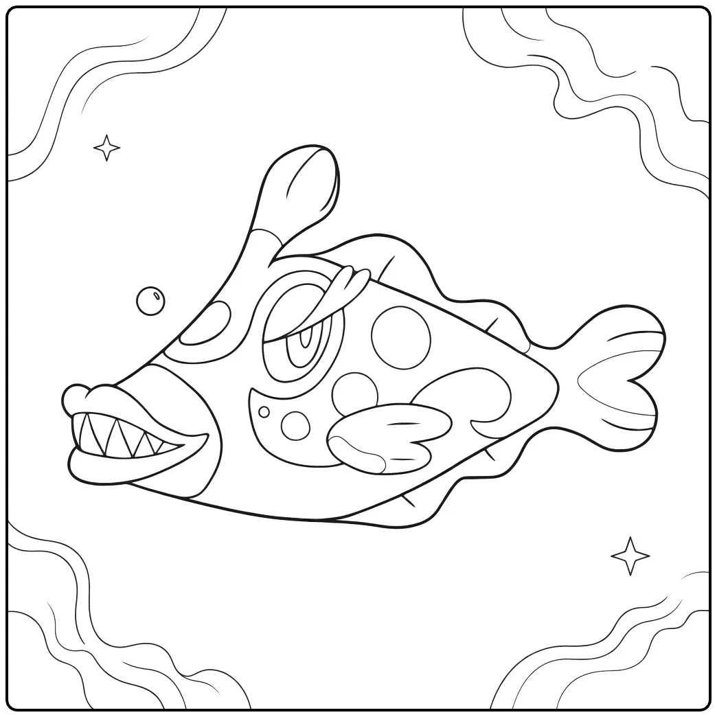 Pokemon Bruxish for Kids coloring page