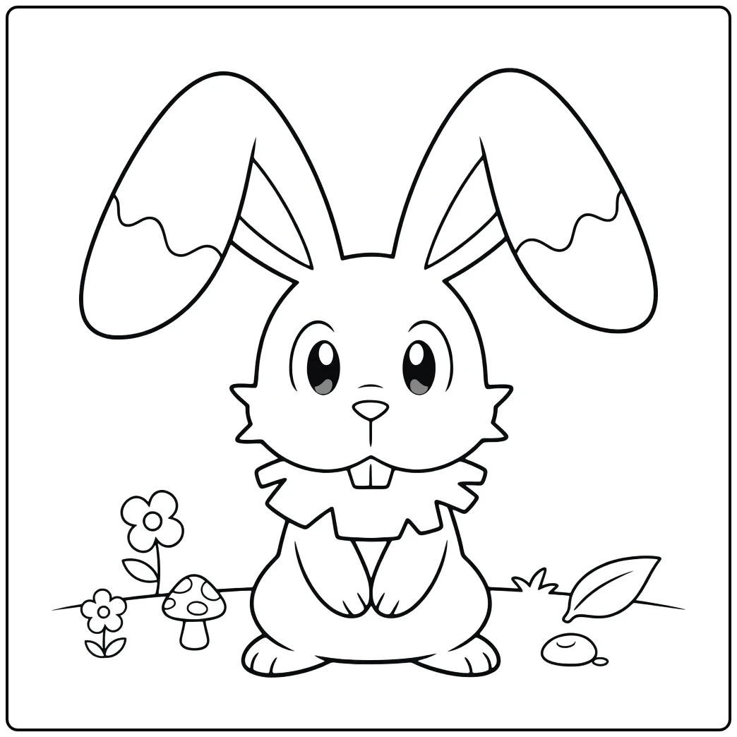 Bunnelby Fun Pokemon Drawing with Ears coloring page