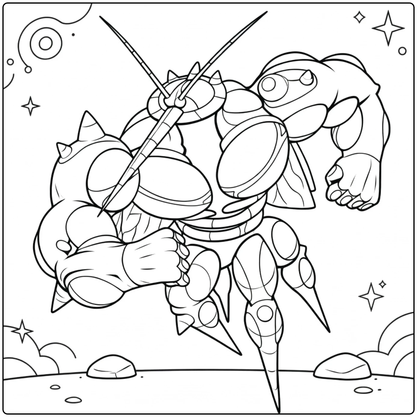 Pokemon Buzzwole in Action Pose coloring page