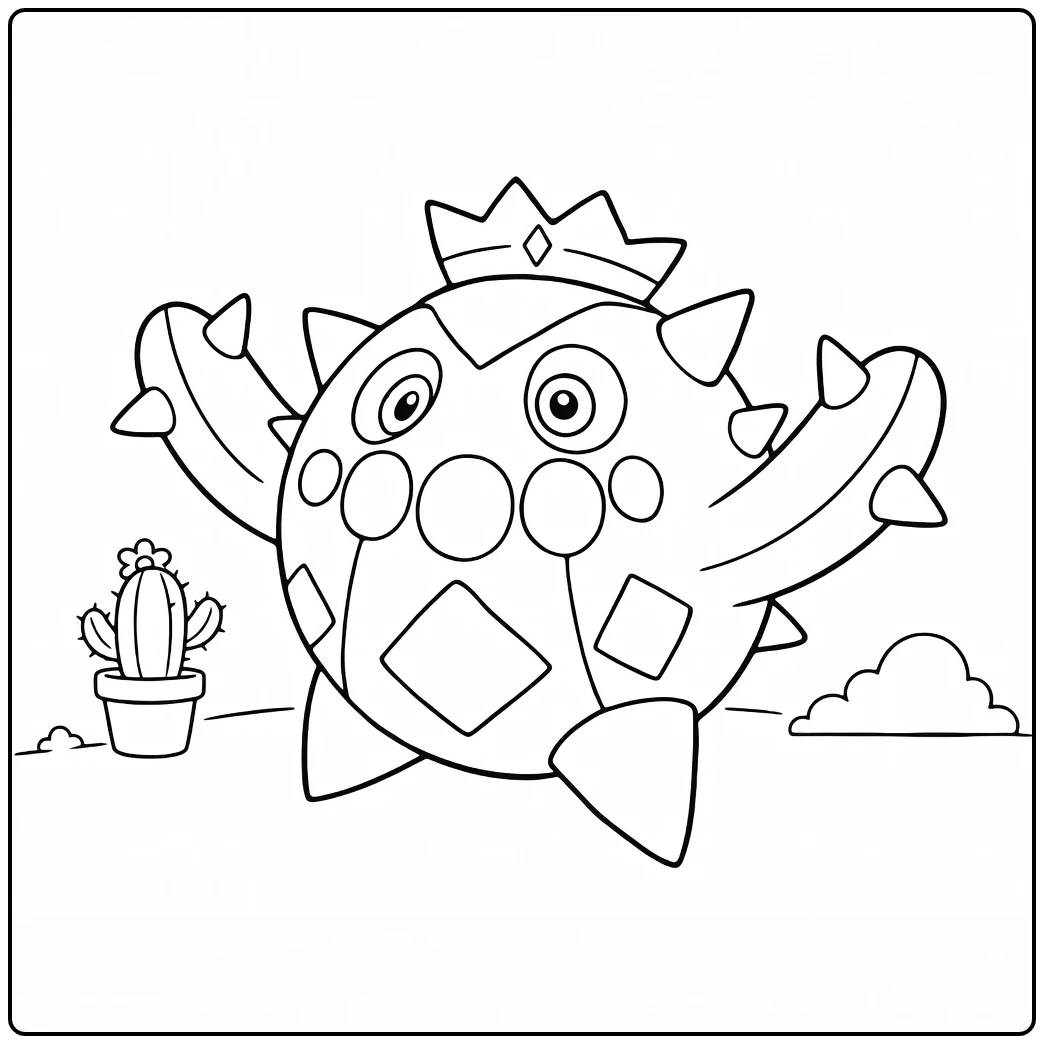 Pokemon Cacnea coloring page