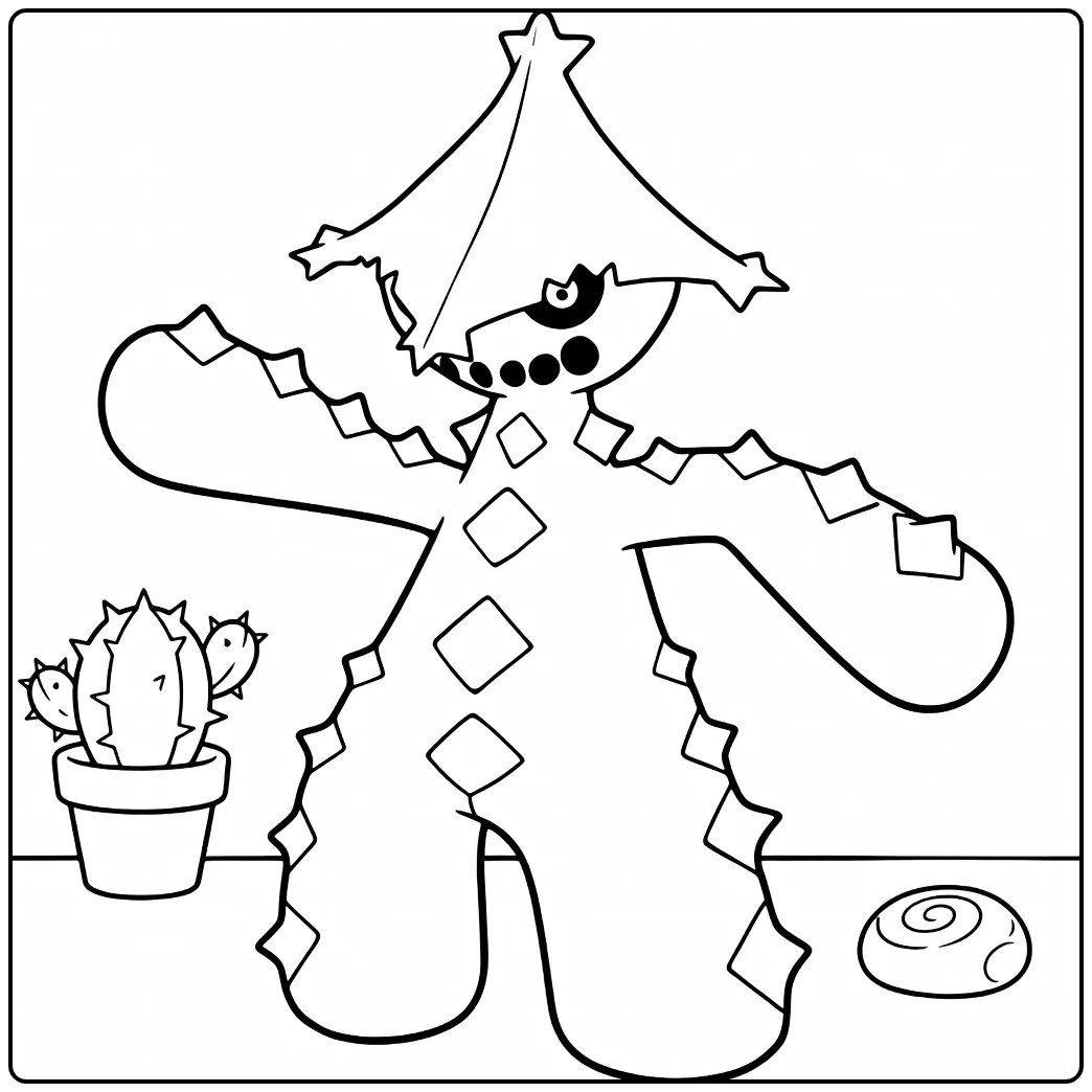 Pokemon Cacturne coloring page