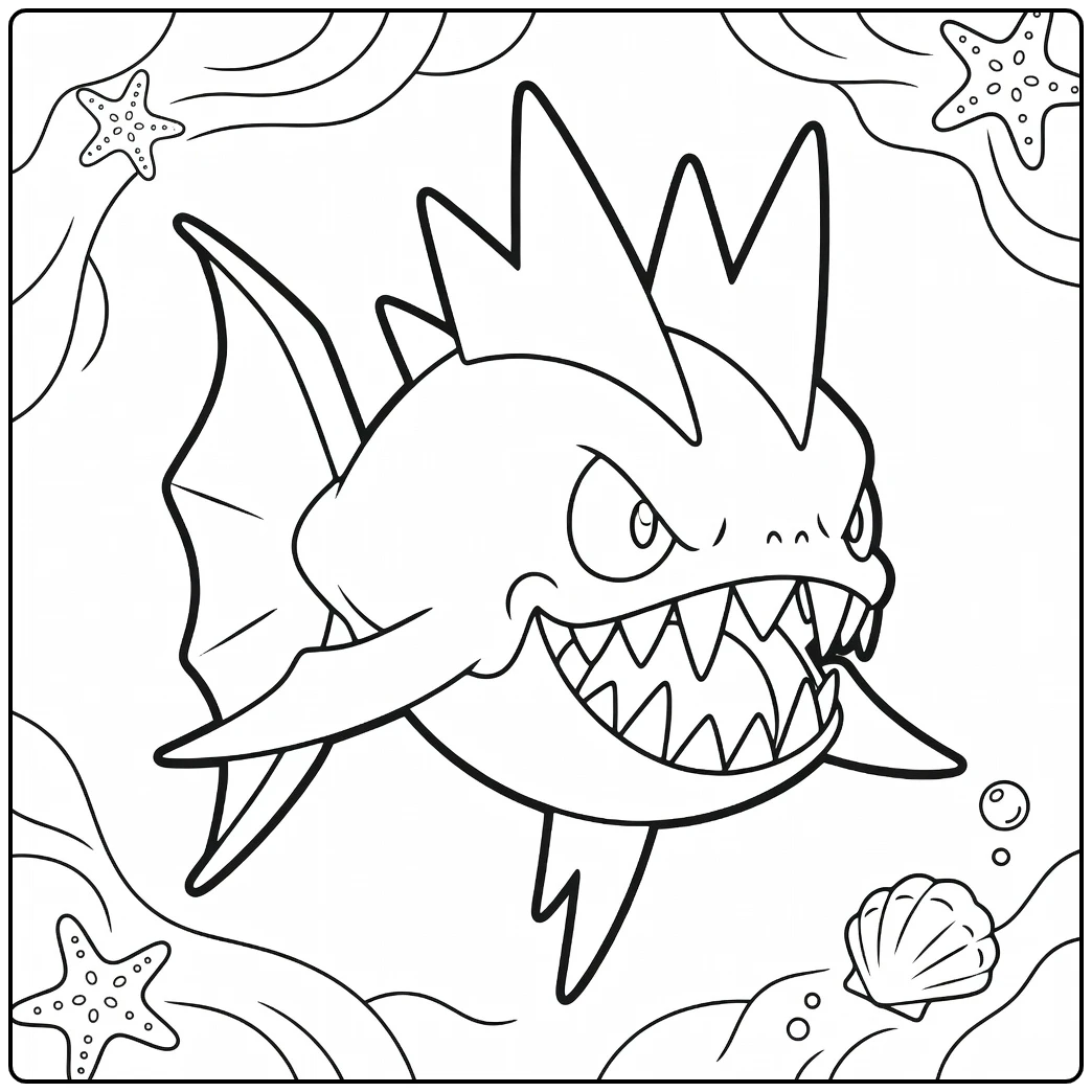 Pokemon Carvanha coloring page