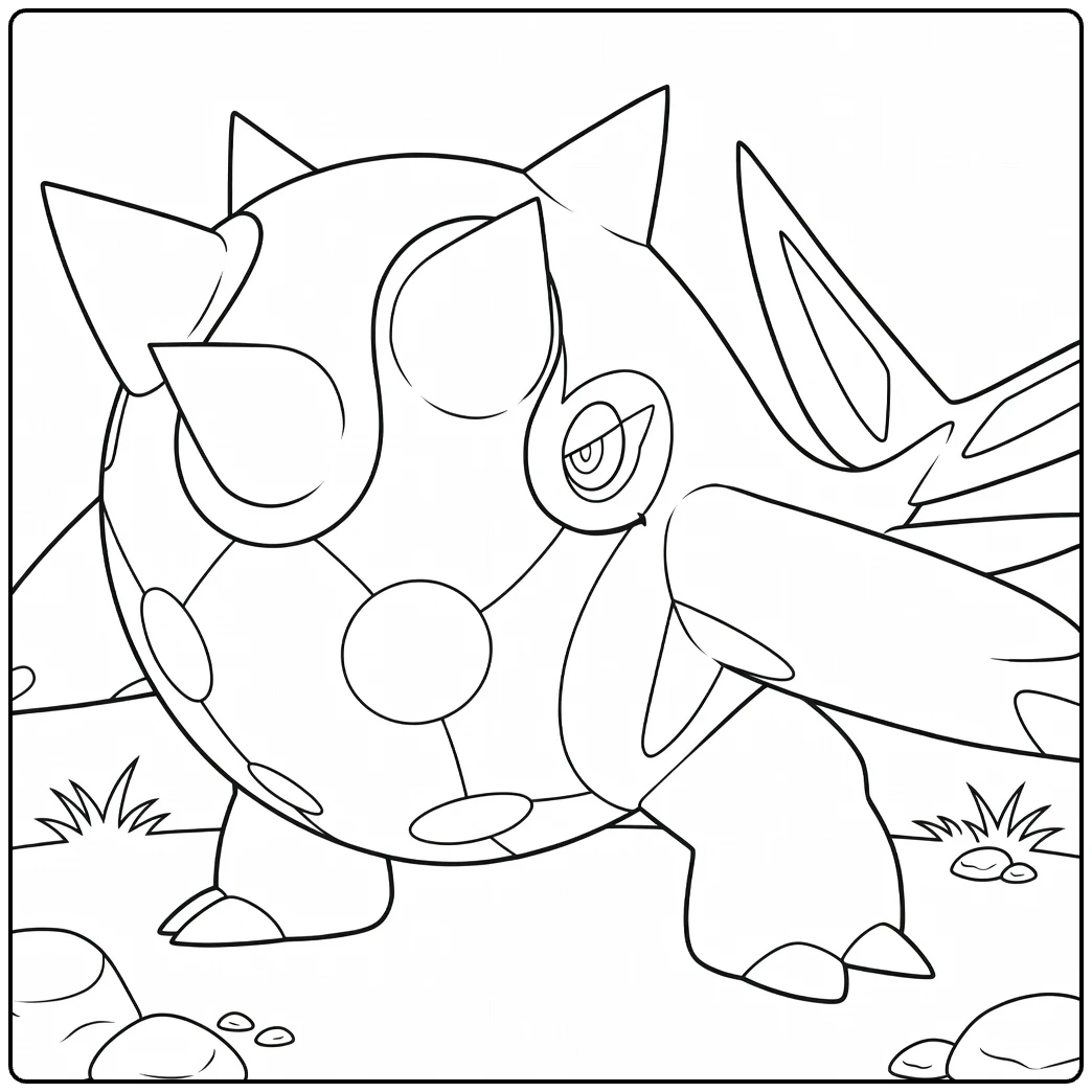 Pokemon Cetitan in Grass Landscape coloring page