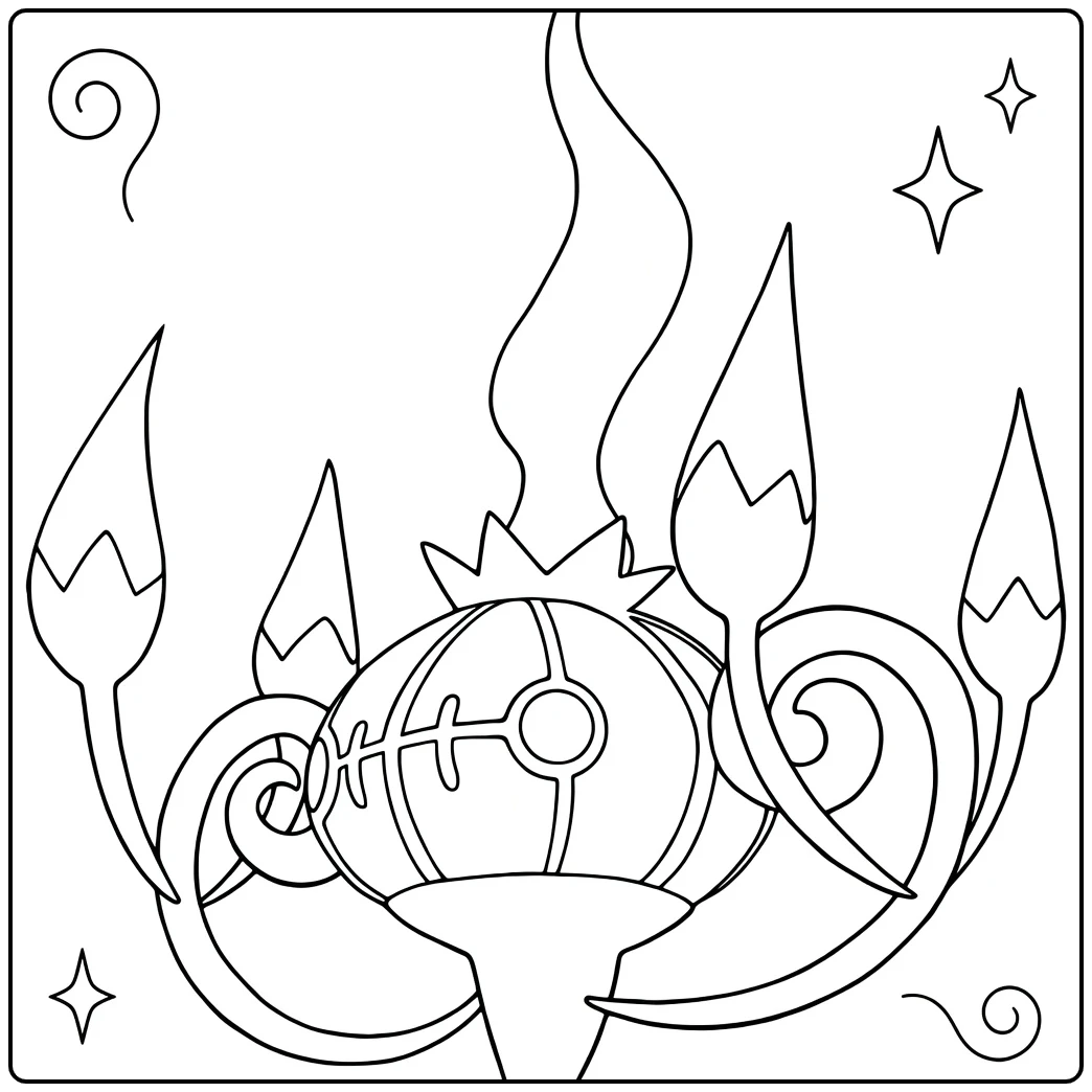 Pokemon Chandelure coloring page